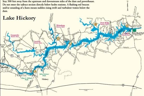 Lake Hickory Map, NC